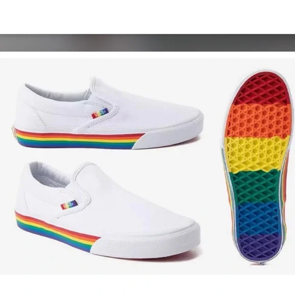 COPY - 🏳️‍🌈 VANS CLASSIC SLIP ON RAINBOW PRIDE SHOES UNISEX 🏳️‍🌈 LGBTQIA - Picture 3 of 6
